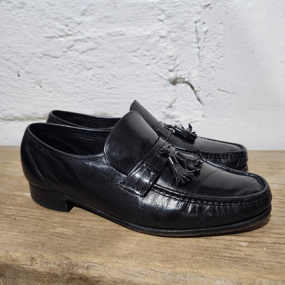 Florsheim Mens Black Leather Tassel Loafers Slip On Dress Shoes Size 10 D Career